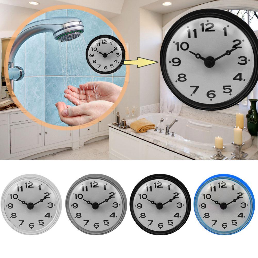 Odorless Bathroom Clock Waterproof Bathroom Electronic Wall Clock Anti Fog Kitchen Suction Cup