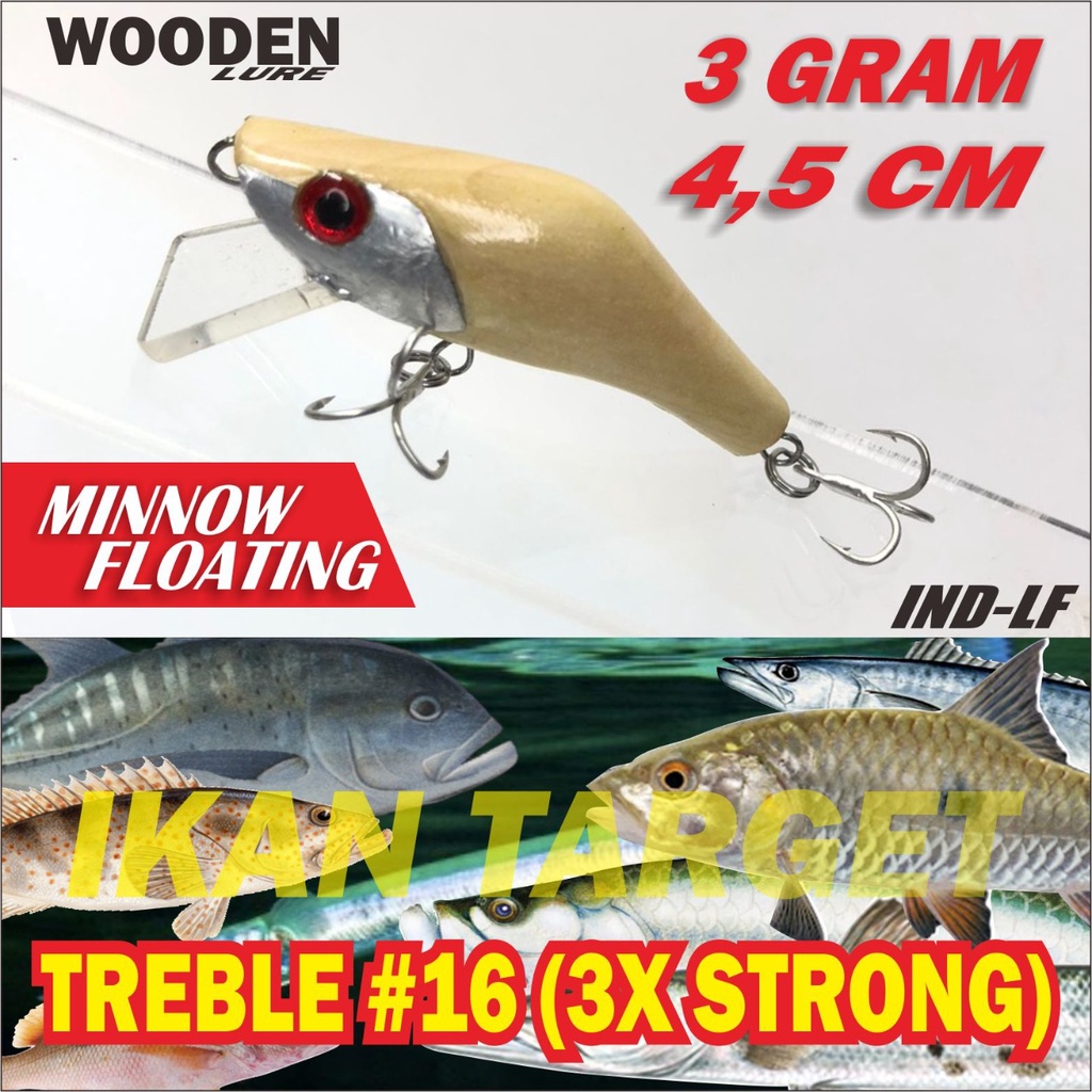 KAYU Minnow Floating Natural Wood 3 Grams 4,5 Cm | Shopee Malaysia