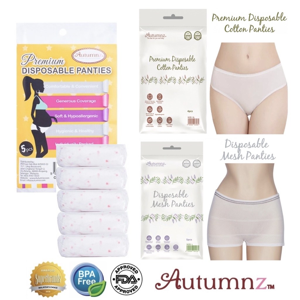 Autumnz Premium Disposable Panties Non Woven (5pcs/pack) l Autumnz  Disposable Mesh Panties (5pcs/pack)