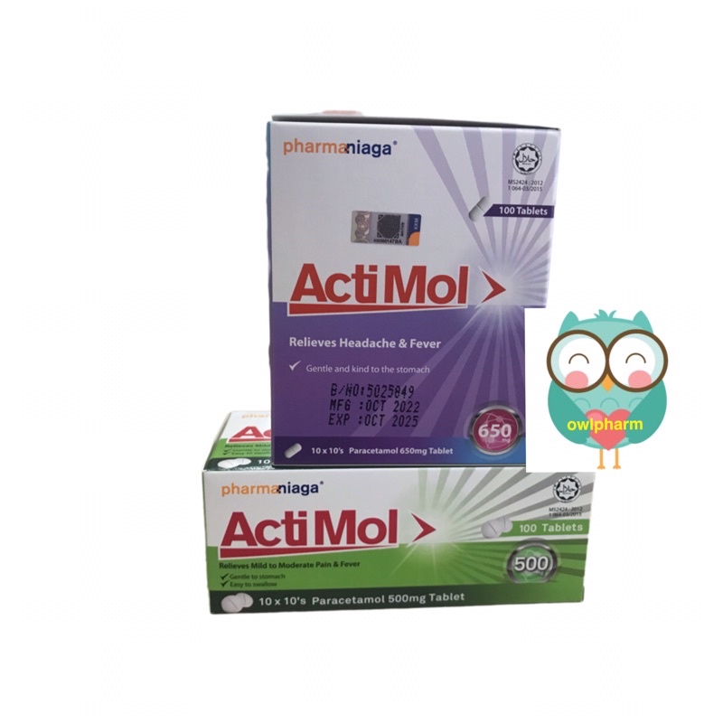 Actimol 650mg (Paracetamol ) Tabs / Actimol 500mg Tabs Gentle Nad kind