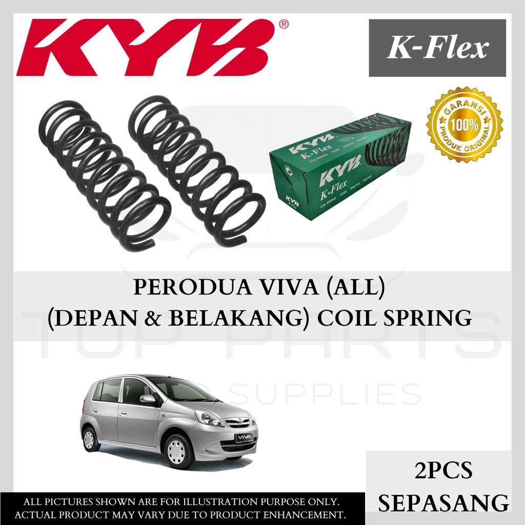 PERODUA VIVA ALL DEPAN/ BELAKANG KYB KAYABA KFLEX COIL SPRING 2PCS ...