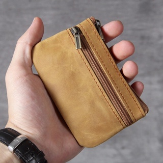 NASVA Leather Vintage Wallet For Men And Women Mini Coin Purse Key Pocket  Zipper Small Pocket Card Slot Pocket