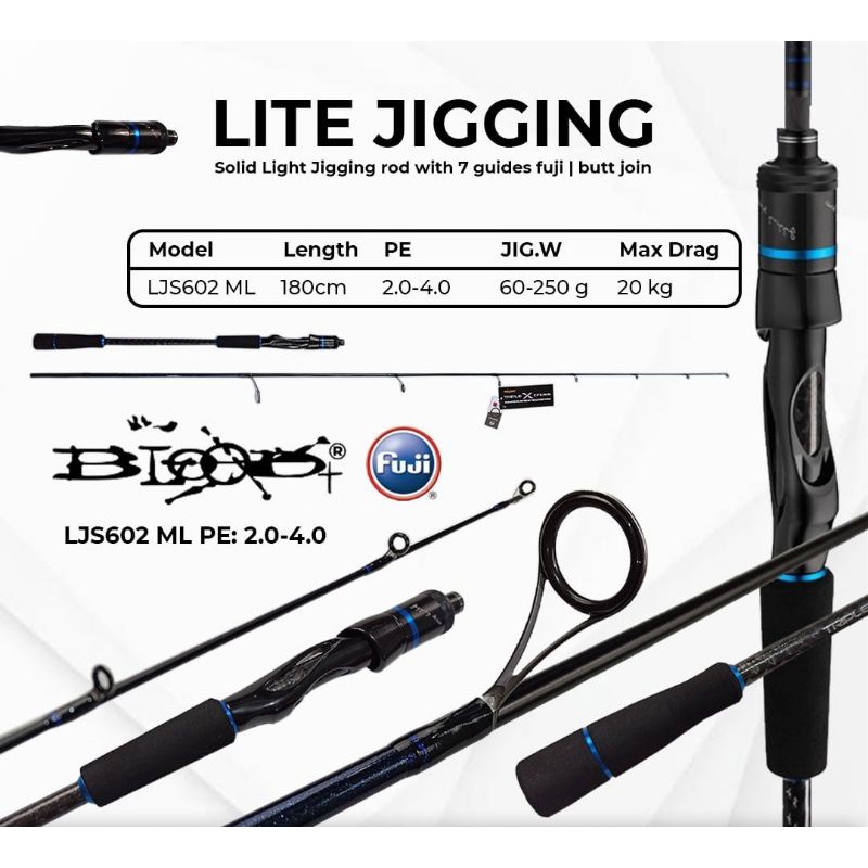 Fishing Rod BLOOD LIGHT JIGGING LJB 602 PE 2-4 || Fishing Rod BLOOD ...