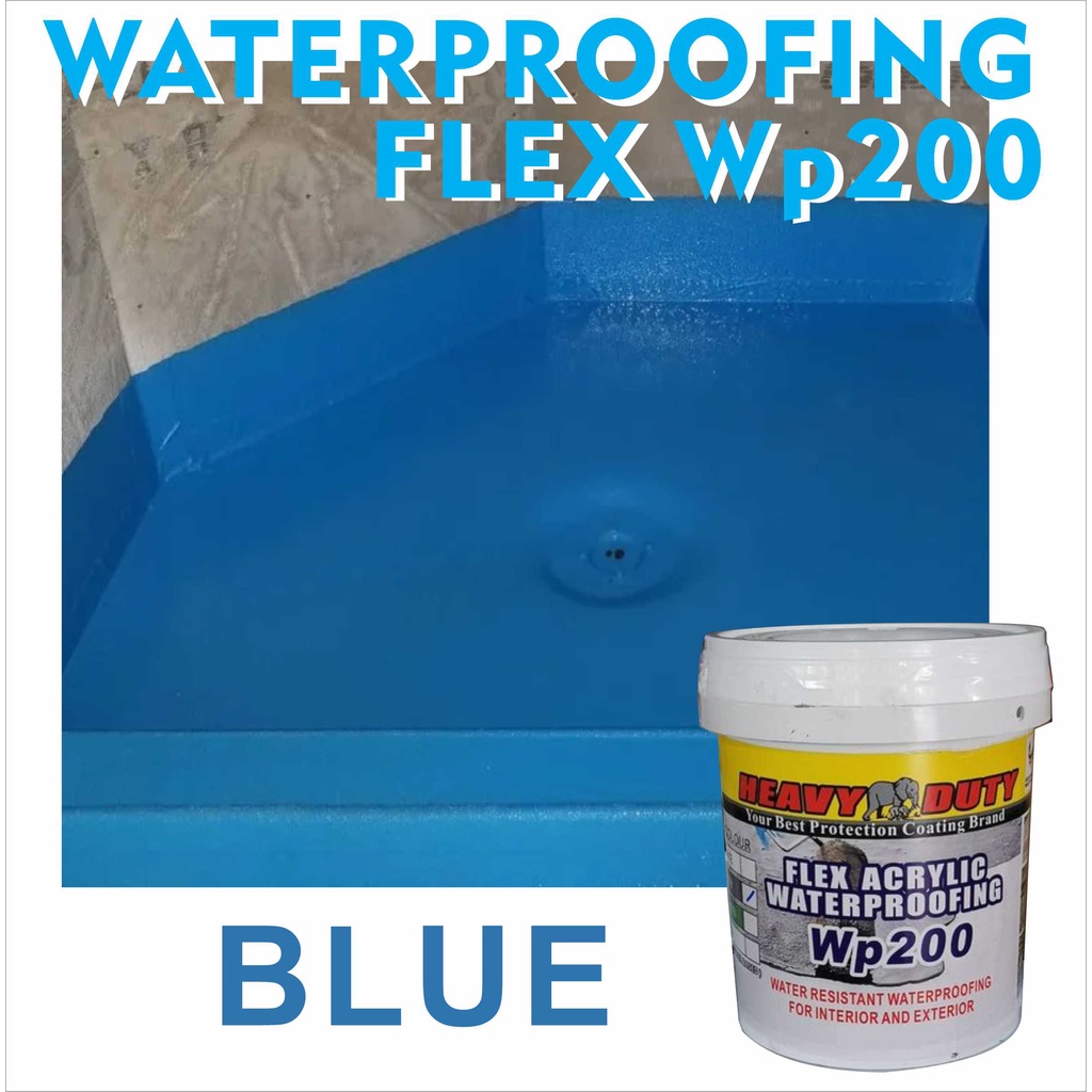 BLUE HEAVY DUTY ( 1KG ) WP200 Acrylic Waterproofing Paint Coating