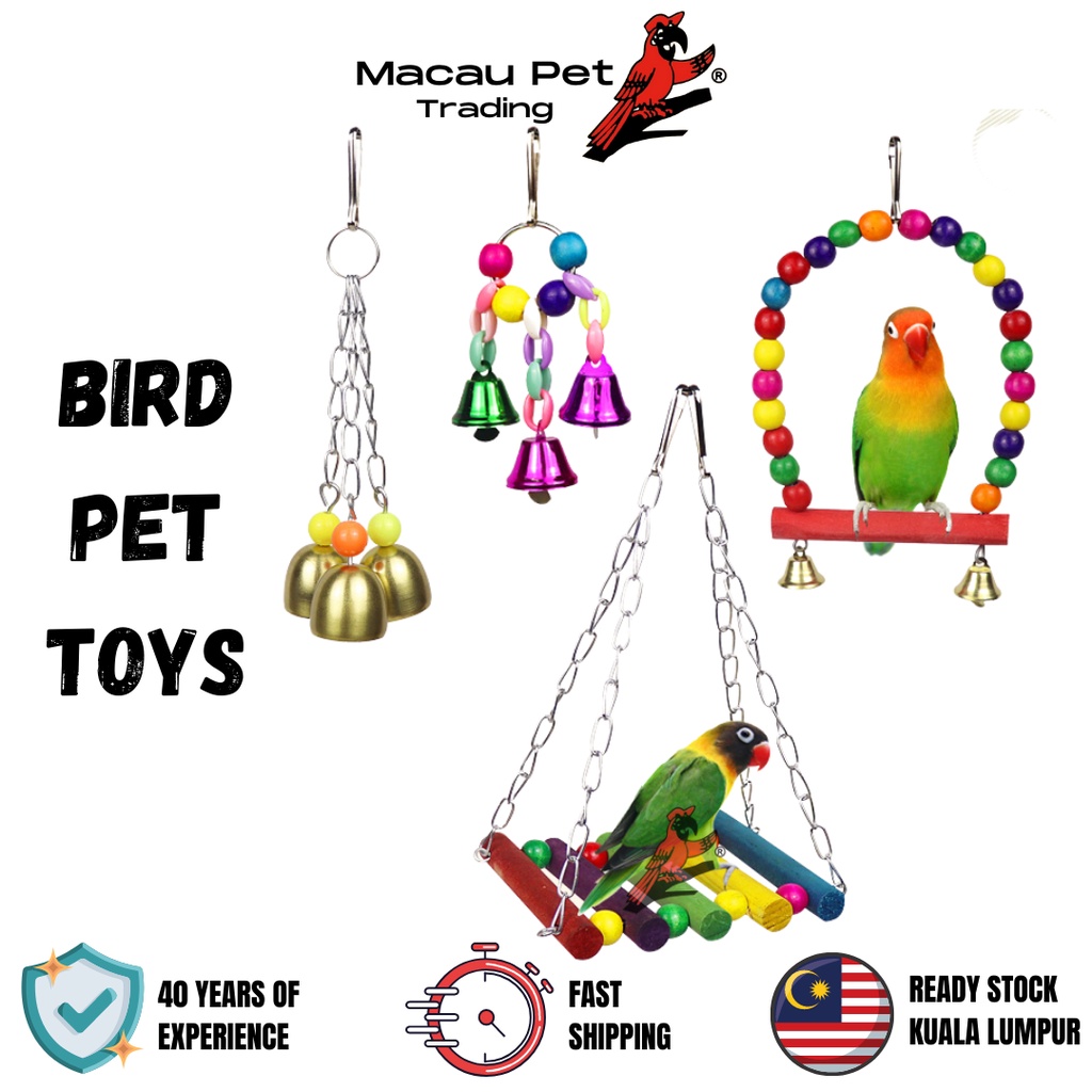 MPT Bird Toys For Cage Parrot Toys Set Mainan Burung Mainan Sangkar Mainan Sugar Glider Toys
