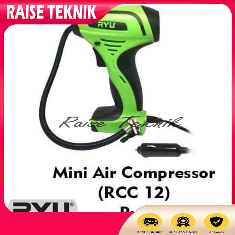 Ryu MINI AIR COMPRESSOR RCC 12 V PORTABLE TIRE DC CAR COMPRESSOR ...