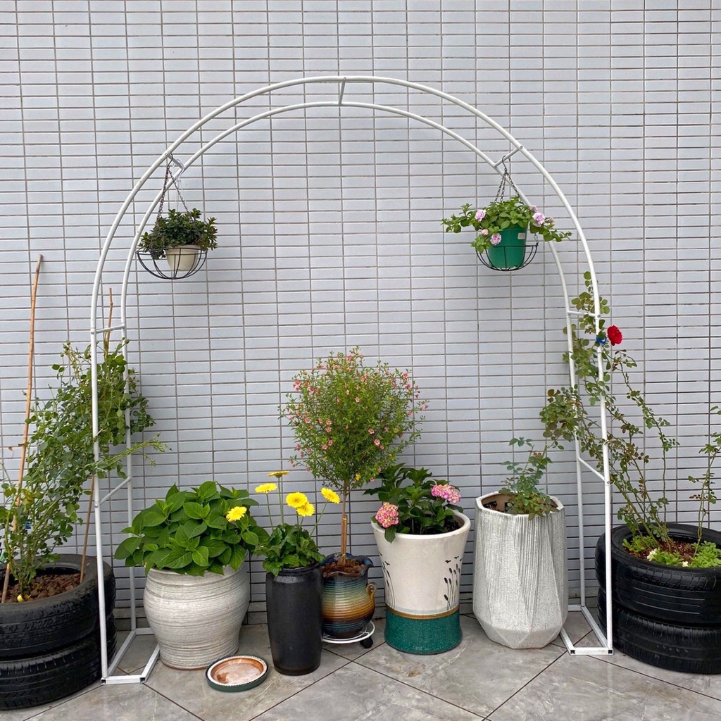Wrought Iron Arch Flower Stand Rose Lattice Grape Rack Luffa Clematis