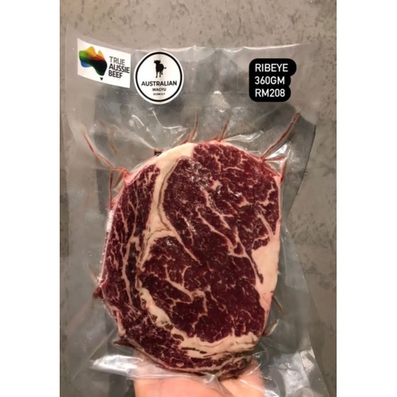 Ipoh Wagyu Australian Wagyu Ribeye Mb67 Halal 360 368gm Min Order 4 Frozen Links Shopee 