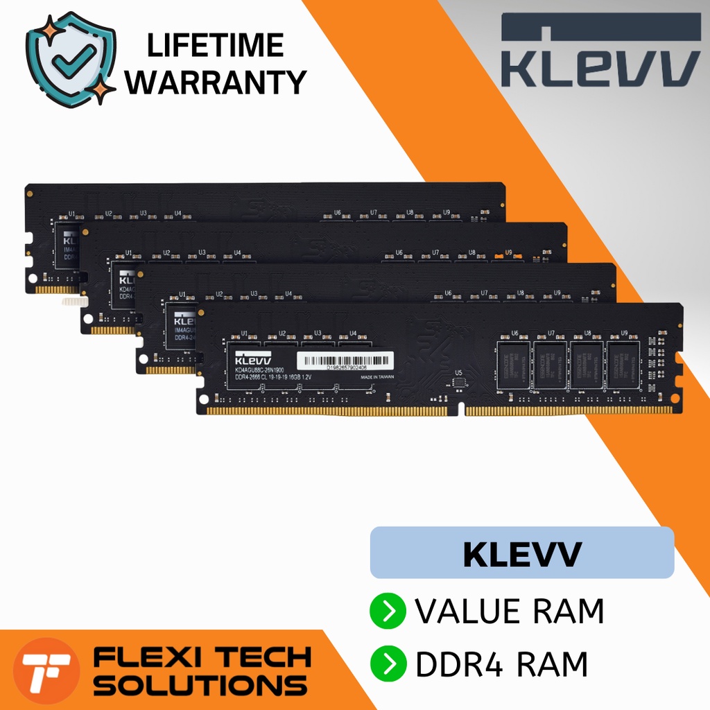 Flexi Tech KLEVV 32GB 16GB 8GB DDR4 3200 2666 Value DDR4 RAM