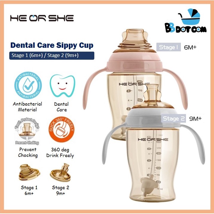 He Or She High Polymer Antibacterial Dental Care HeorShe Sippy Cup