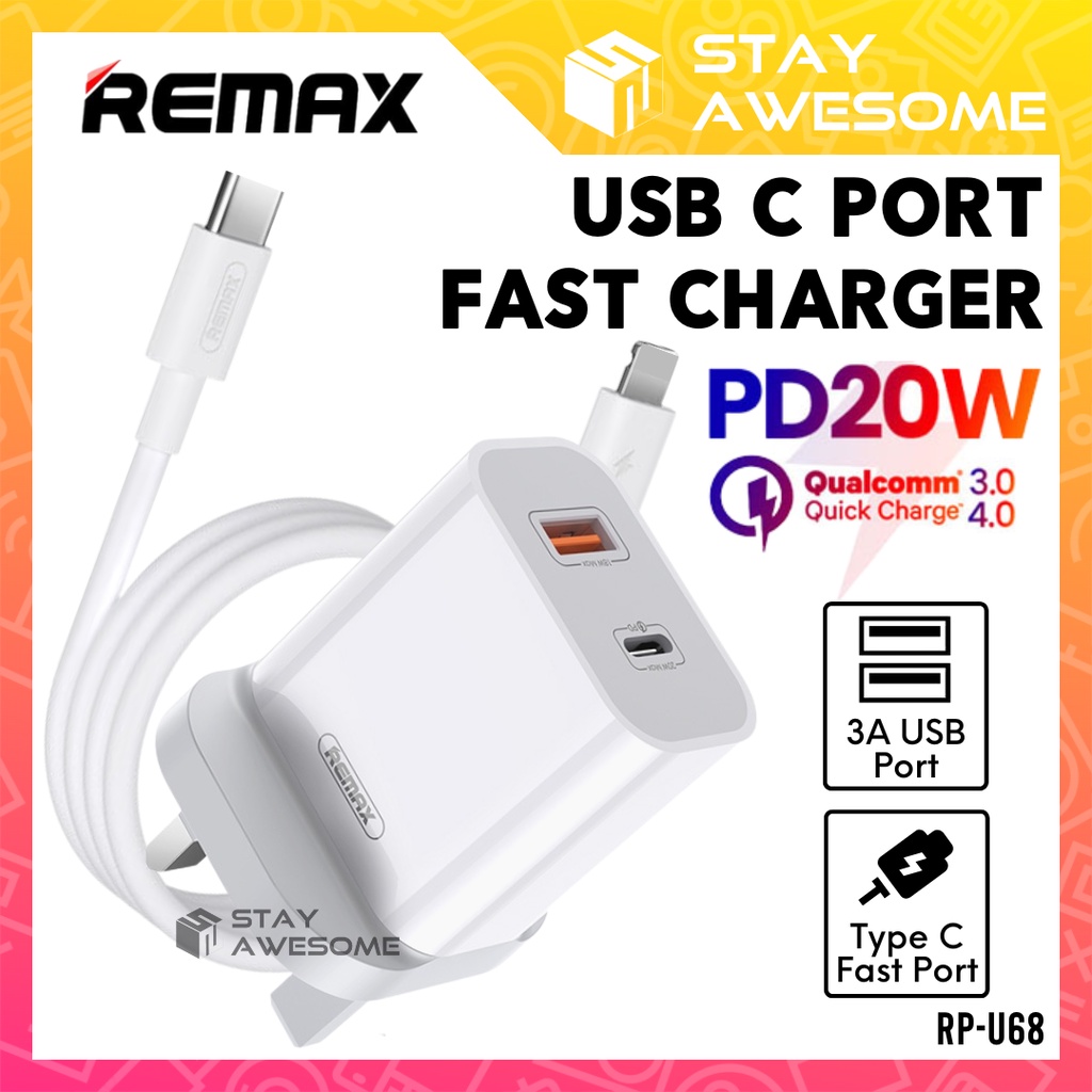 REMAX Charger Adapter Fast Charging Adapter Charger Type C Charger USB ...