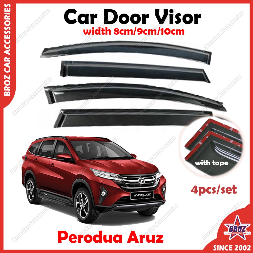 For Perodua Aruz Car Door Visor Wind Deflector Rainproof Sunproof ...