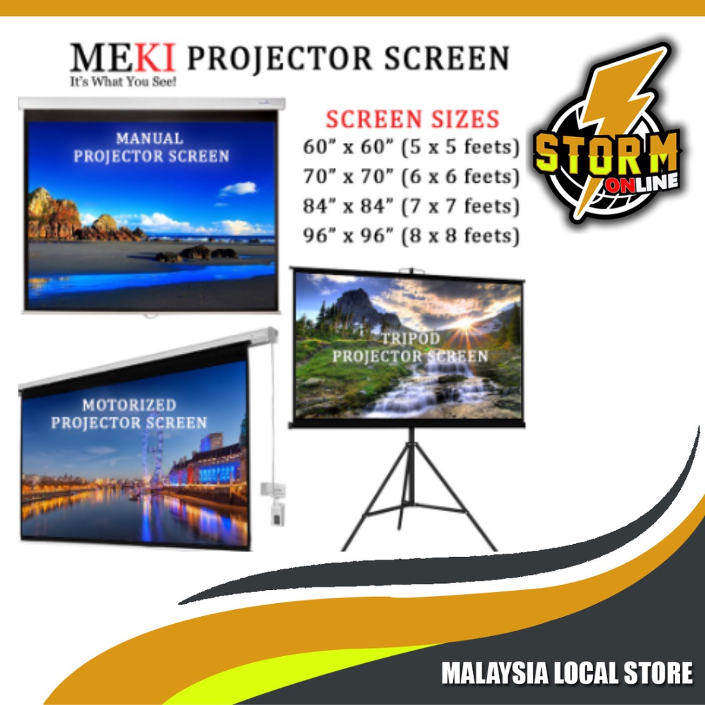 MEKI 4 Sizes High Quality Projector Screen Matte White for LED/LCD