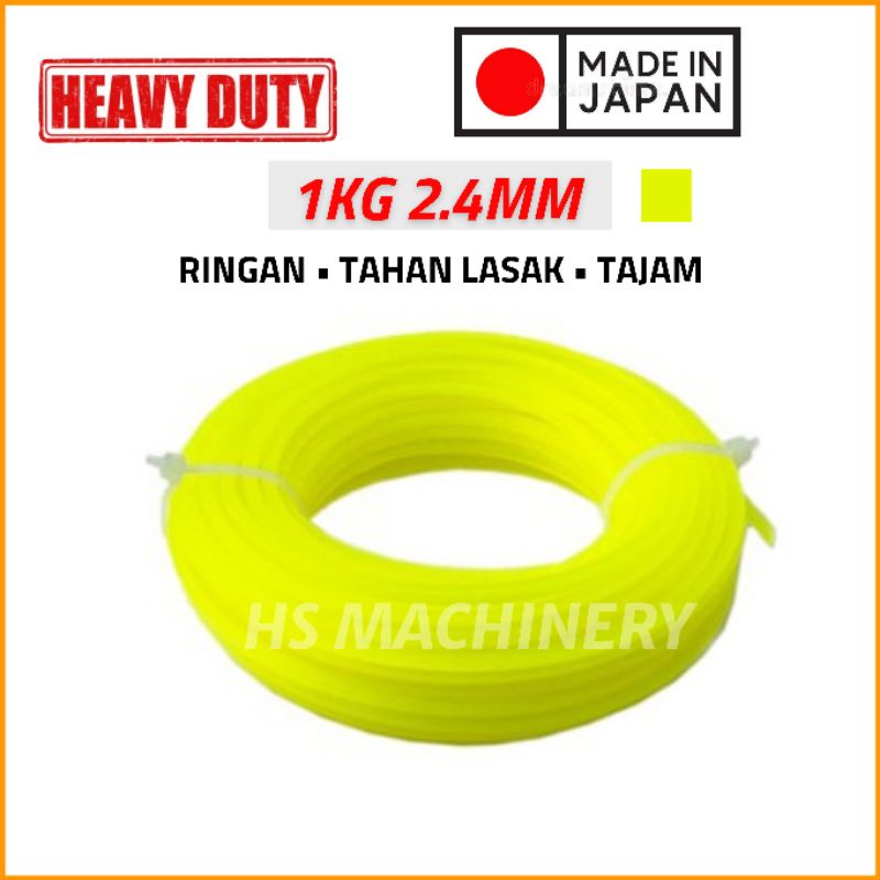 Heavy Duty 2.4mm Tali Mesin Rumput Nylon Trimmer Line Grass Cutter ...