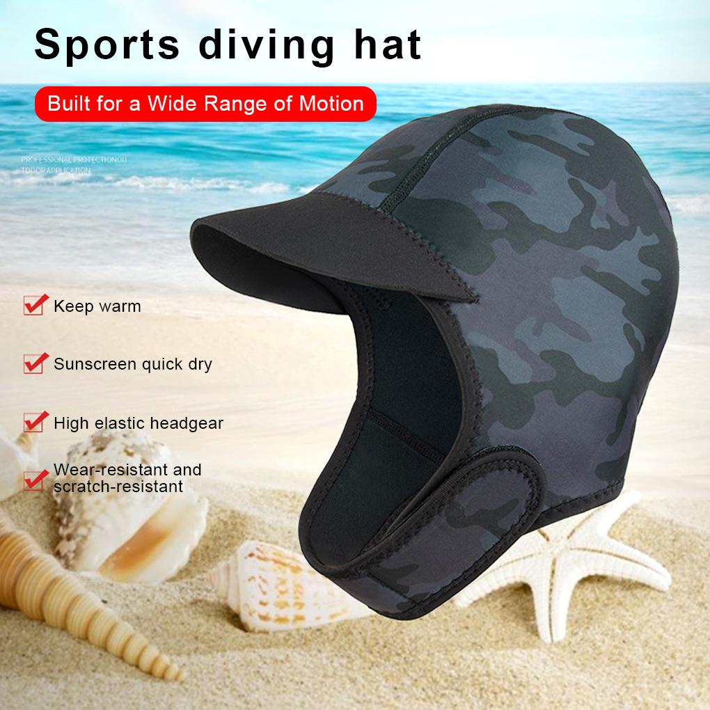 【Mapde】1 Diving Cap QuickDrying Beanie Hood Chin Headgear Winter Neoprene Thermal Kayak Rafting