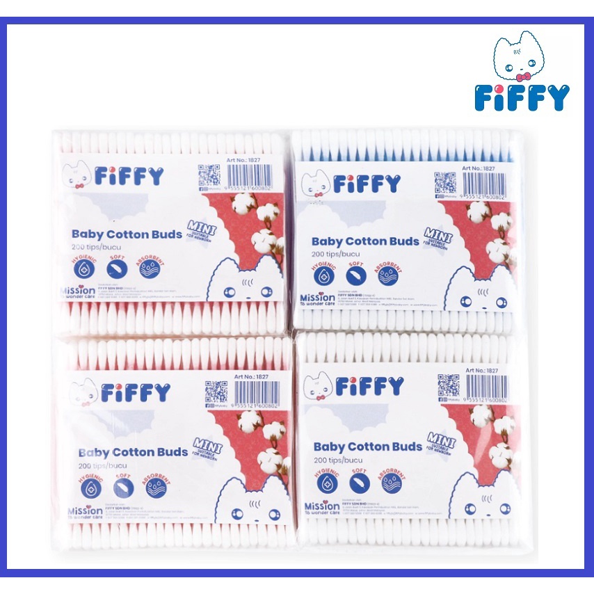 Fiffy Multi Purpose Baby Mini Cotton Buds Zip Bag Bud - 3 Colours ...