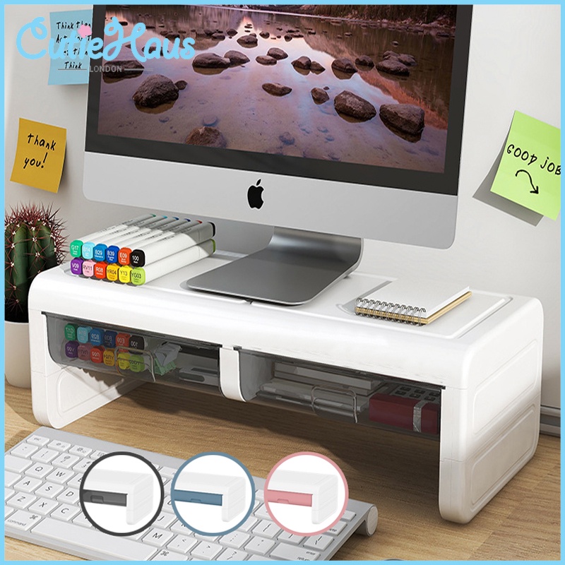 Cutiehaus Desktop Storage Elevated Box Display Screen Base Shelf Office ...