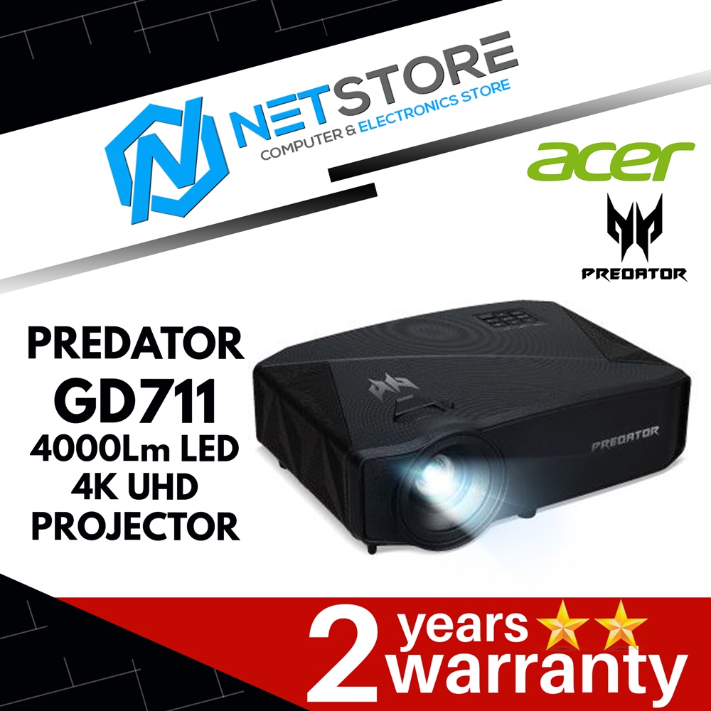 ACER PREDATOR GD711 DLP 4K UHD 4000 LUMENS GAMING & HOME CINEMA