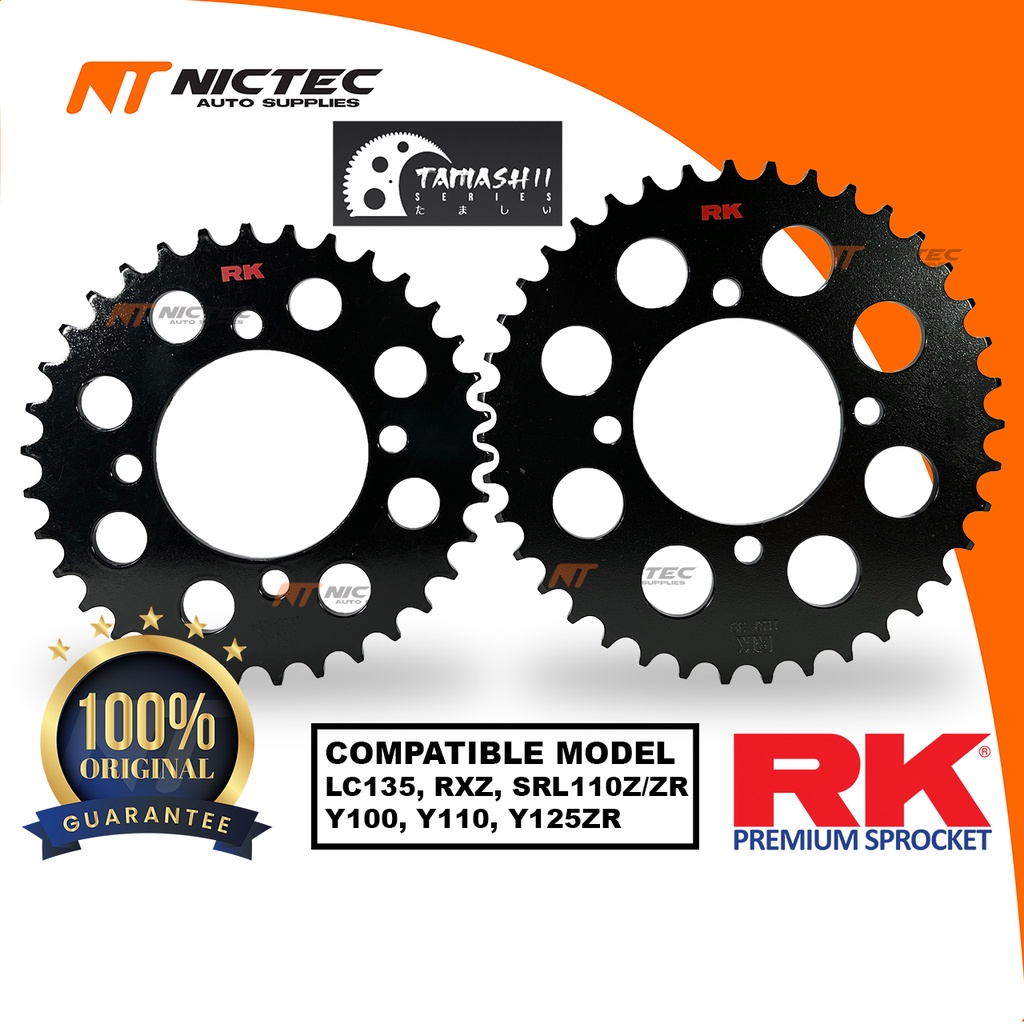 RK TAMASHII SPROCKET 415 HARDEN STEEL BLACK LC135 Y100 Y110 RXZ Y125ZR ...