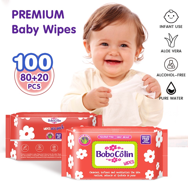Organic Baby Wipes 100 Pcs Per Pack 99 Water Hypoallergenic(Non