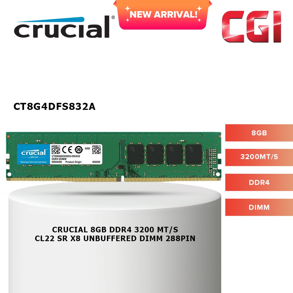 Crucial 8GB DDR4-3200 Unbuffered UDIMM - CT8G4DFS832A | Shopee Malaysia