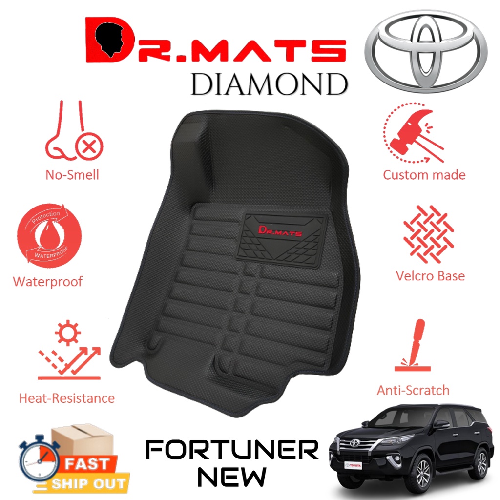 DR.MATS Diamond 5D Carpet Toyota Fortuner 2005Present Car Floor Mat