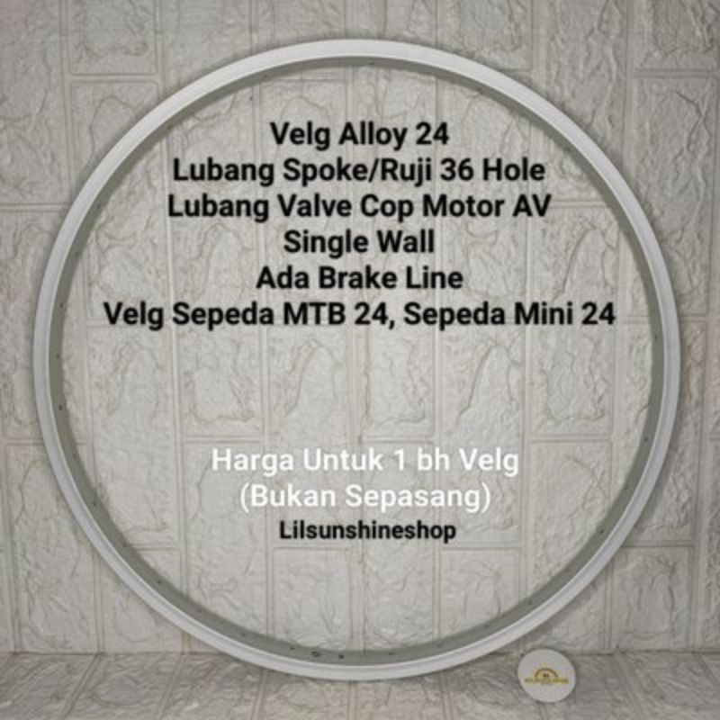 Rims Rims 24 Holes 36 Alloy RRT Single Wall Rim 36H Mini MTB Bike (1pc ...