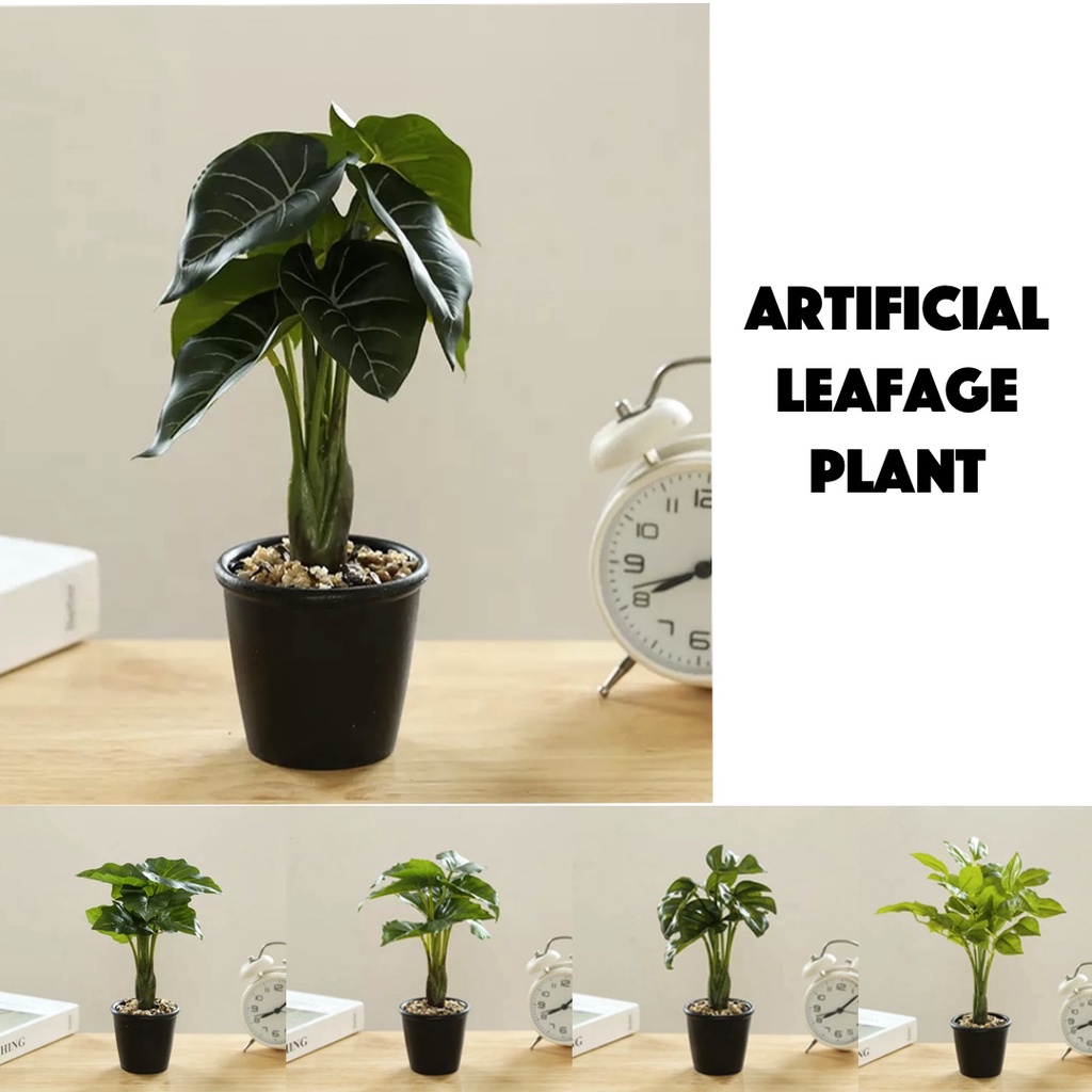 Artificial Leafage Plant With Pot / Potted Artificial Green Leaves ...