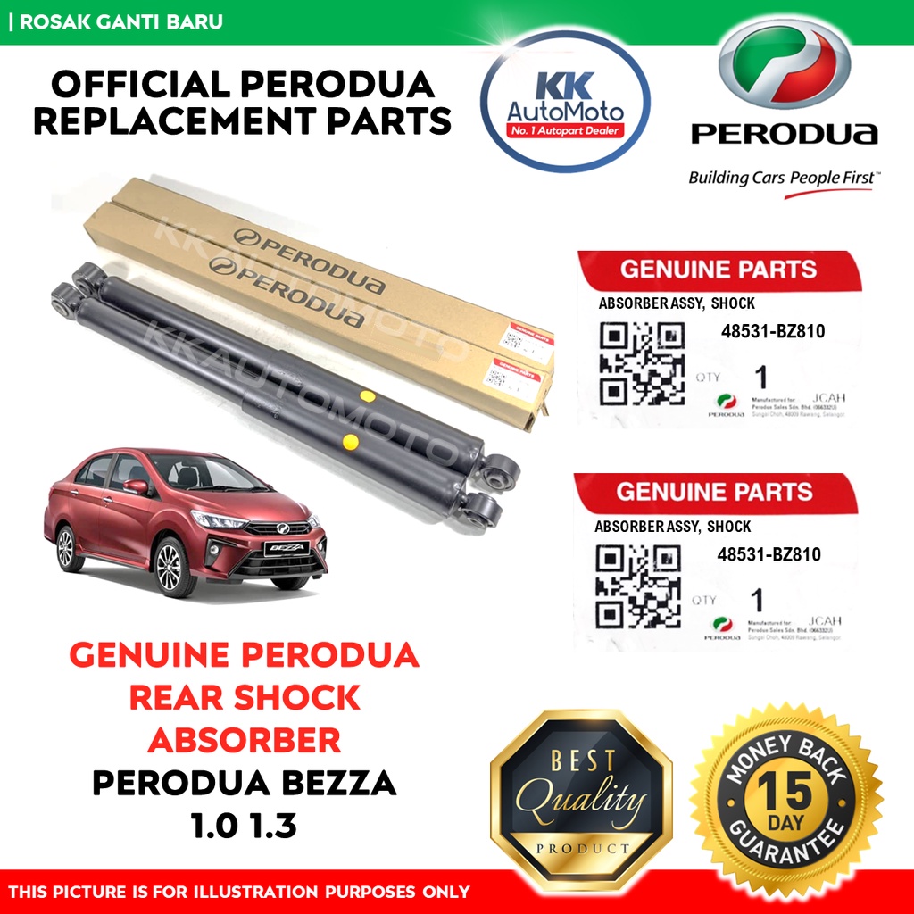 Perodua Bezza 1.0 1.3 Sepasang Pair Genuine Proganti Rear Shock ...