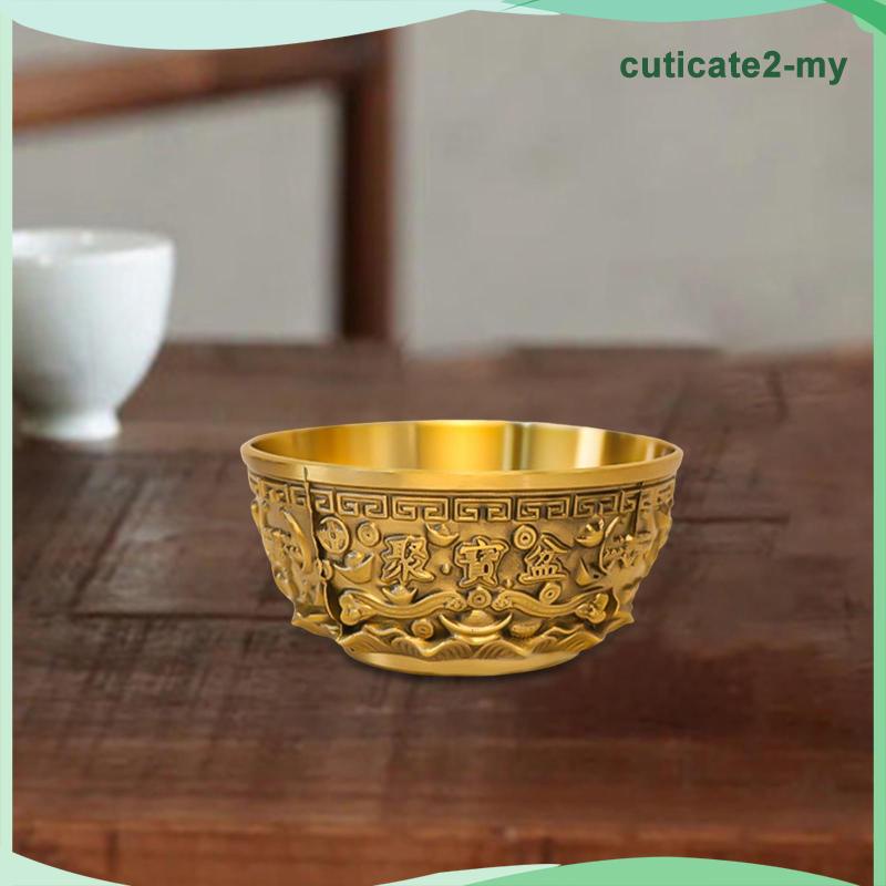 [CuticateddMY] Creative Brass Feng Shui Bowl Wealth Rice Cylinder for Bedroom Study Home 6
