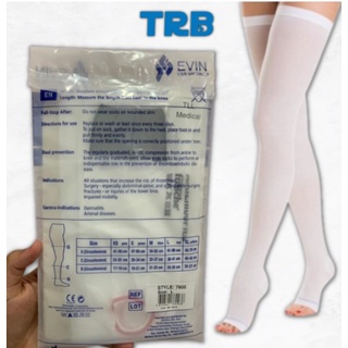 DR.MED COMPRESSION STOCKING ANTI-EMBOLISM THIGH HIGH WHITE 15-20MMHG (SIZE-  M)
