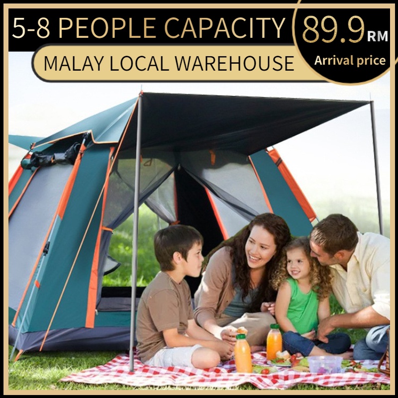 5-8 Person Khemah Camping Waterproof Outdoor Camping Tent Automatic ...