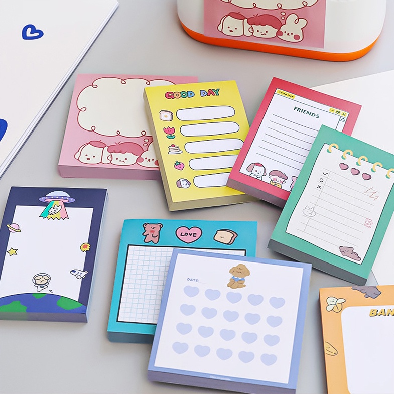 (Clearance) Howoo 50s Bear and Bunny Cute Cartoon Sticky Note Memo ...