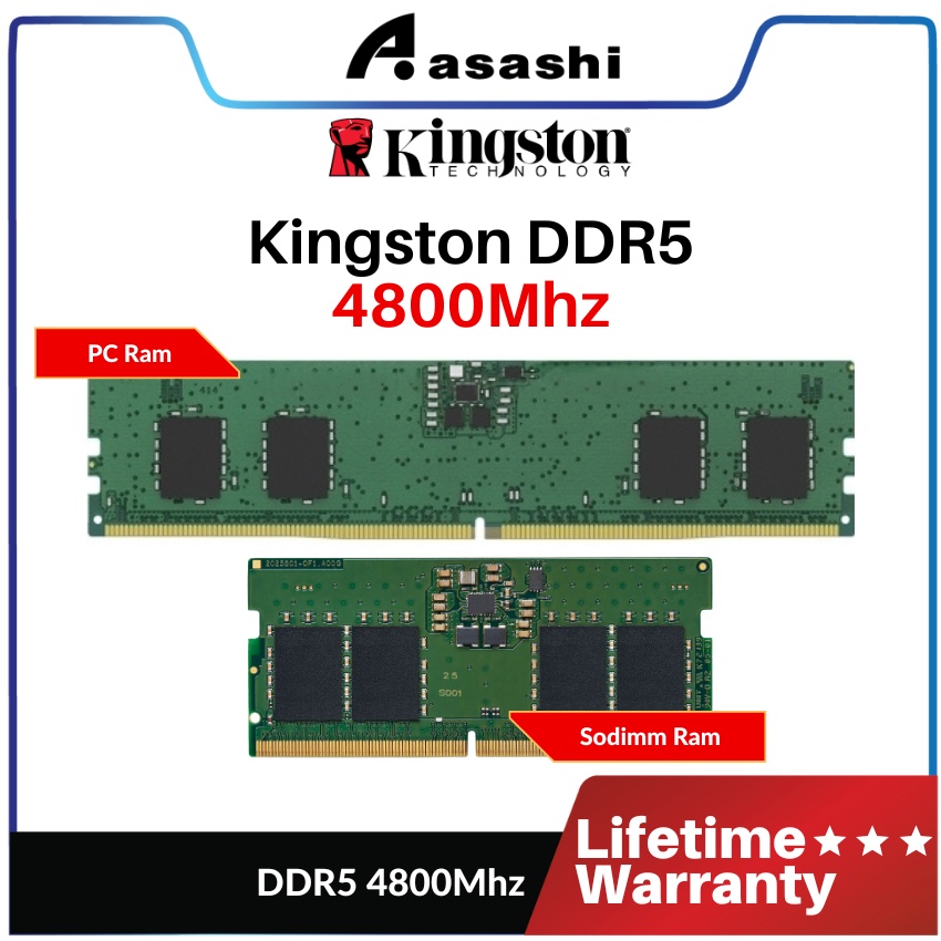 Kingston DDR5 8GB / 16GB / 32GB / 64GB 4800MHz PC / Sodimm Ram | Shopee ...