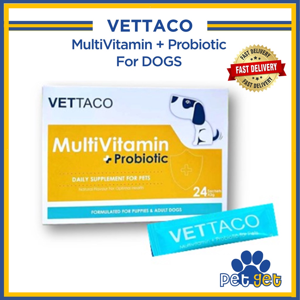 VETTACO Premium Multivitamin + Probiotic For Puppy & Dog (24 sachets