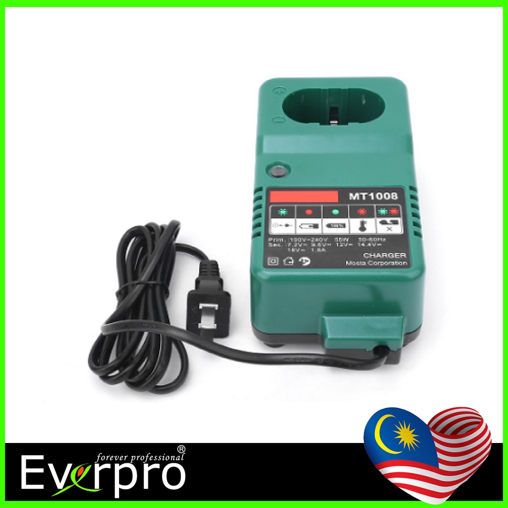 MOSTA Original MT1008 Electric Drill Battery Charger 7.2 9.6 12 14.4 18V US Plug 110 240V Shopee Malaysia