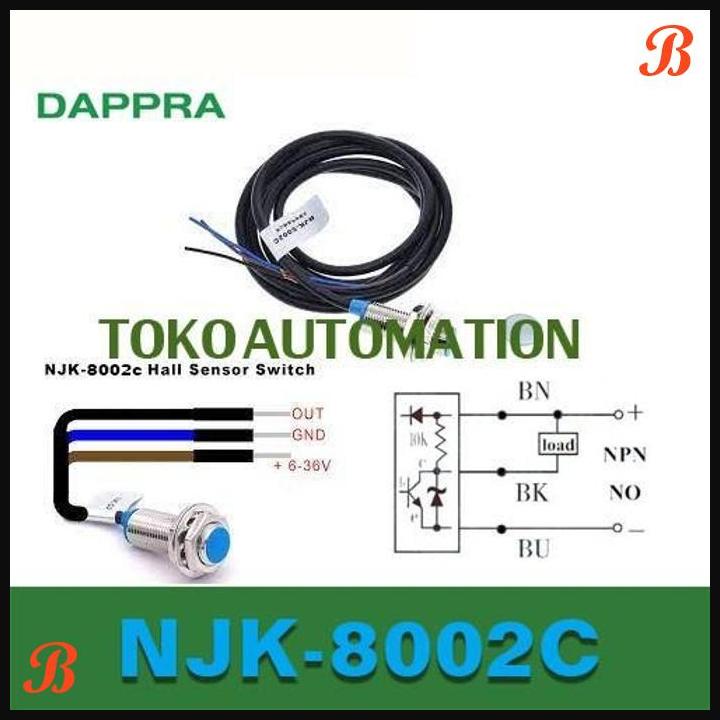 Njk-8002c NJK - 8002C NPN NO 3Wire Hall Effect Sensor Proximity OB35 ...