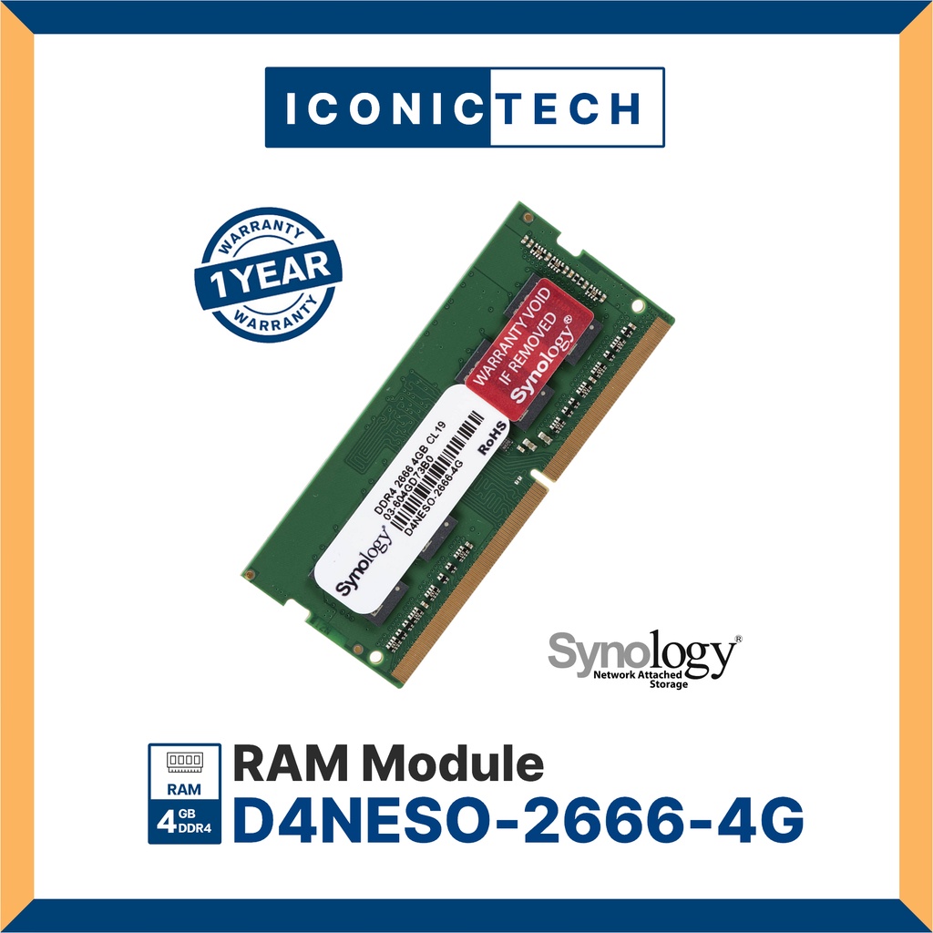 Synology 4GB DDR4 2666 MHz SODIMM Memory Module-4GB NONE-ECC(D4NESO ...