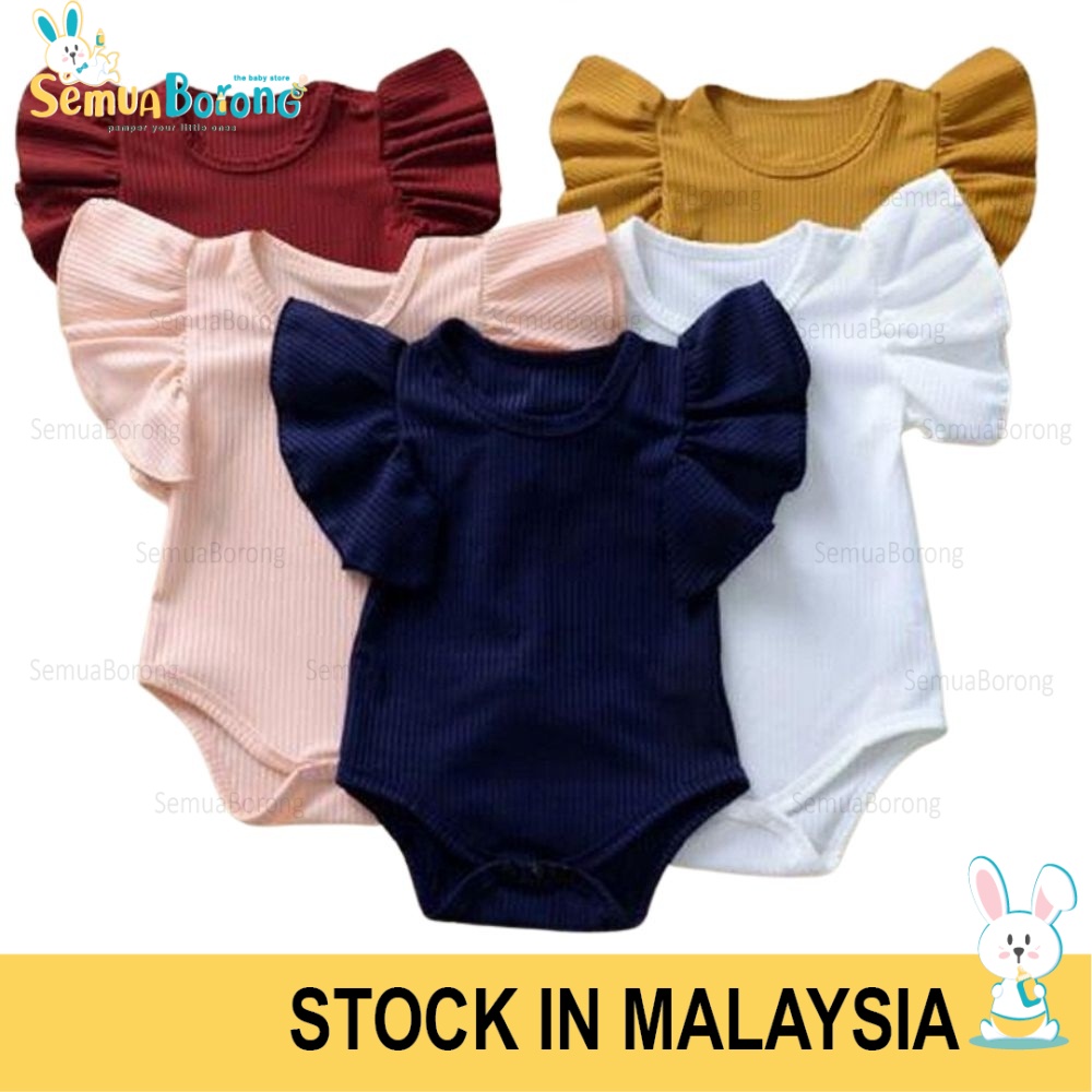 (3-18m) Baby Newborn Girl Romper Butterfly Short Sleeve Romper Baju ...