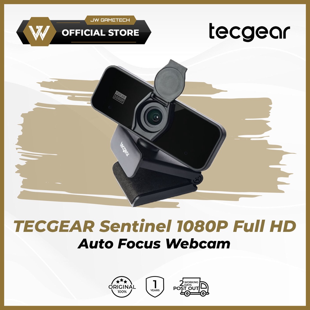 TECGEAR Sentinel Auto Focus 1080P Full HD with Microphone Webcam ...