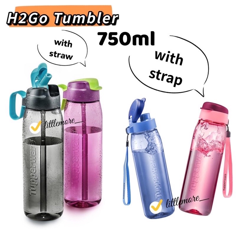 Tupperware H2Go Tumbler with Straw 550ml (Black)/ H2Go Tumbler with ...