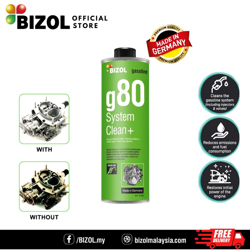 BIZOL Gasoline System Clean+ g80 250ml Fuel System Cleaner Shopee