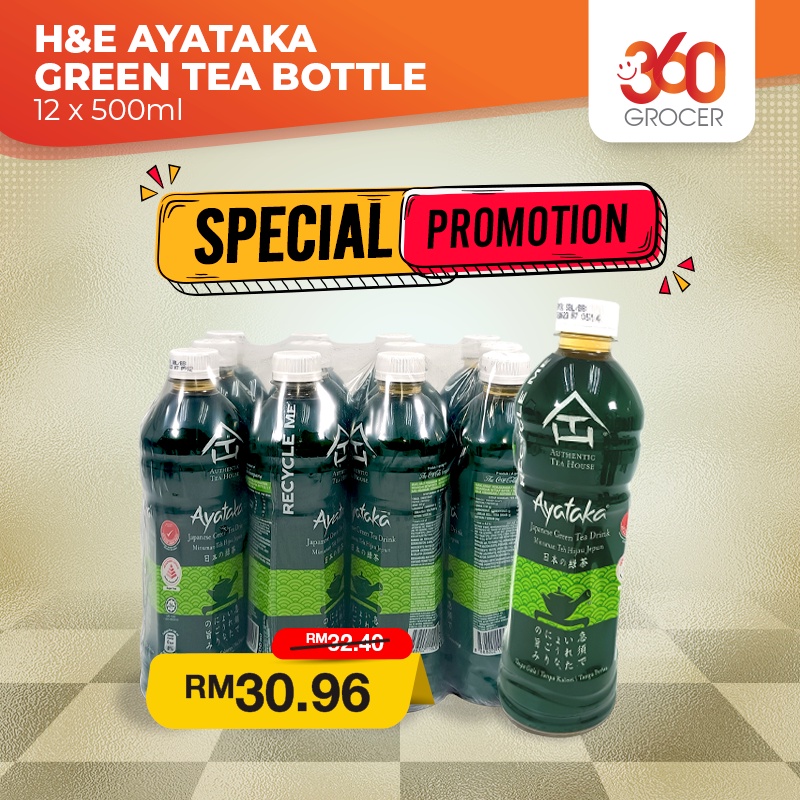 H&E AYATAKA GREEN TEA 12 x 500ML Shopee Malaysia
