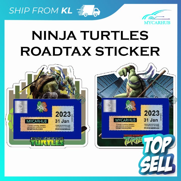 America Anime Comic Turtle Hero Design Car Roadtax Sticker Pelekat ...
