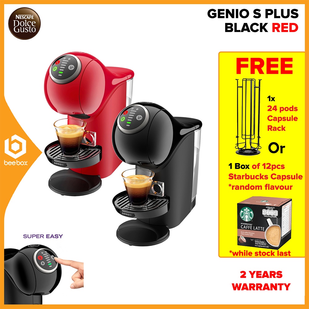 NDG Nescafe Dolce Gusto Genio S Plus Automatic Coffee Machine (Red
