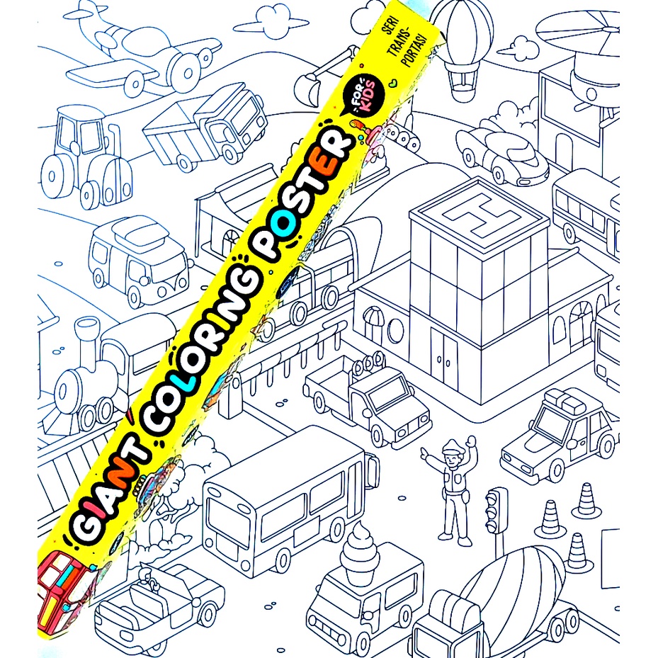 Coloring Poster - Giant Coloring Poster Transportation Series | Shopee ...