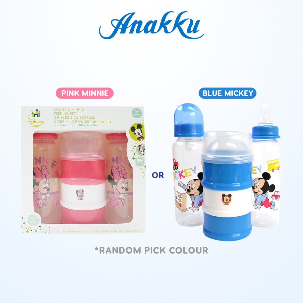 ANAKKU Disney 3pcs Gift Set 2pcs 8oz Bottle+3 Tier Milk Powder ...