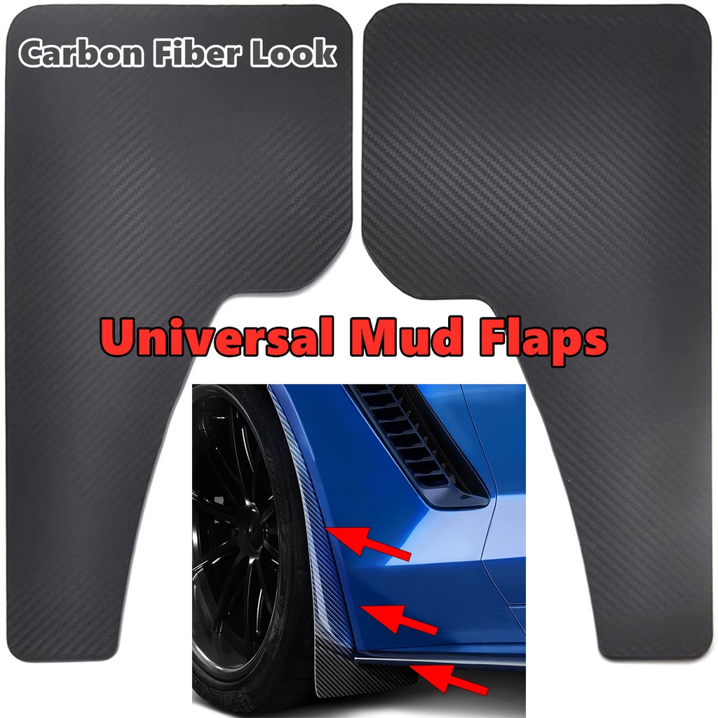 Universal Mud Flaps Carbon Fiber Look Mudflaps Splash Guards Fender