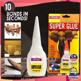 10Q 3 Seconds Super Glue 10 ml Fast Dry Bond Glue Gam Gajah 3 Saat