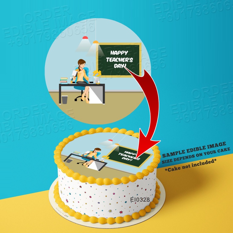 Printing EI Happy Teachers Day 3 Hari Guru Edible Image Print Cake ...